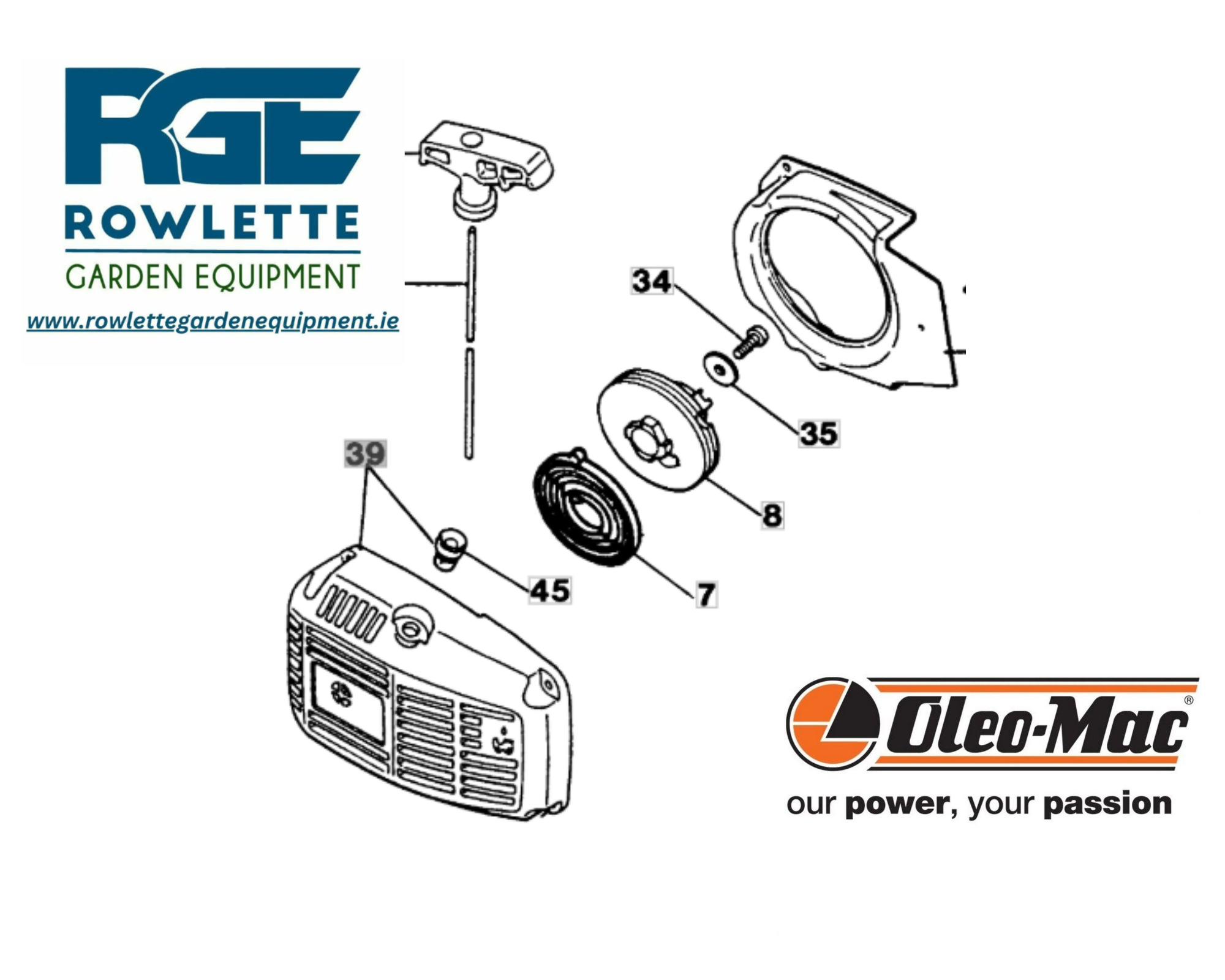 Genuine Oleo Mac Starter Cover Complete 931