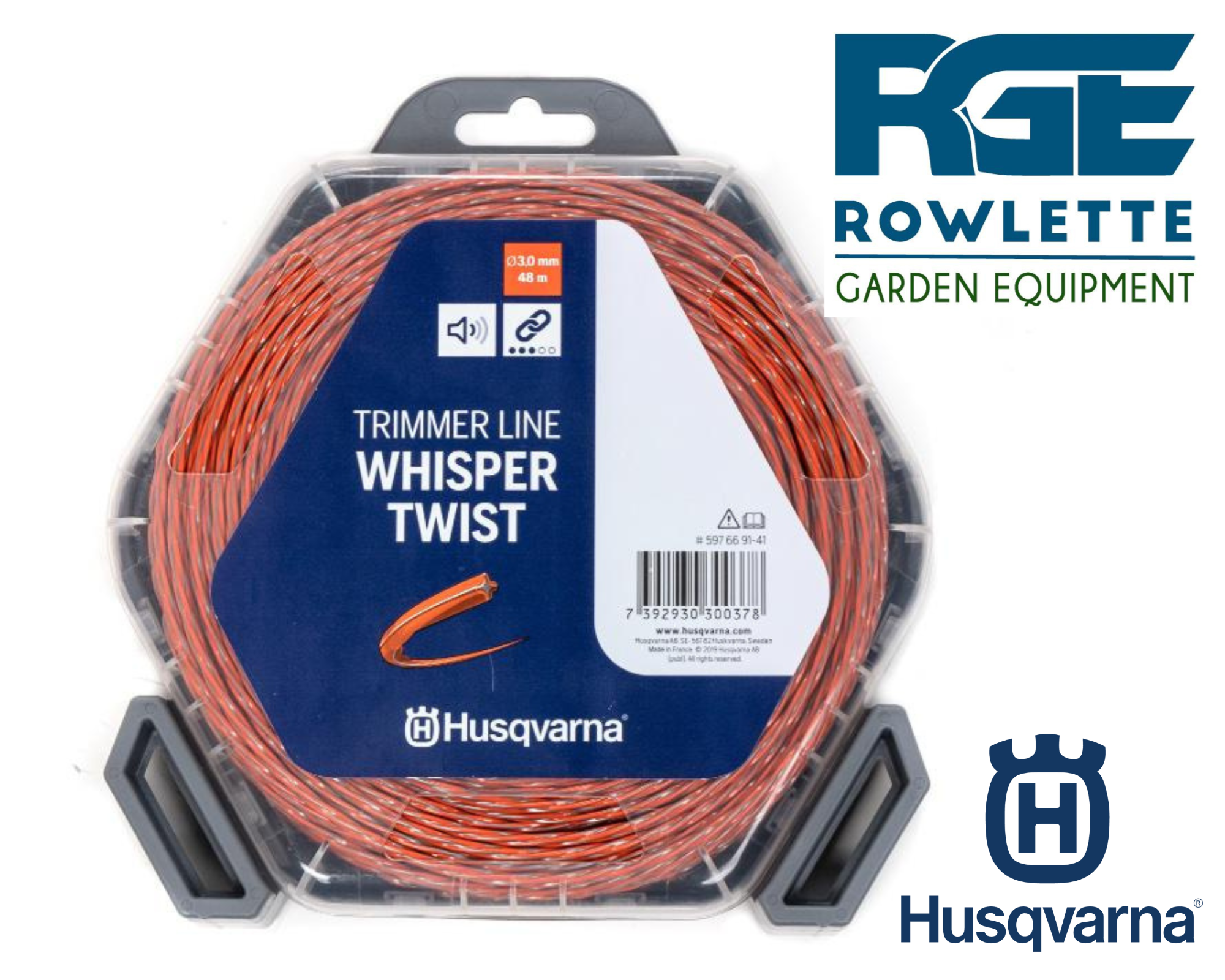 Husqvarna WhisperTwist 3.0mm 48m Orange/Grey Line Trimmer