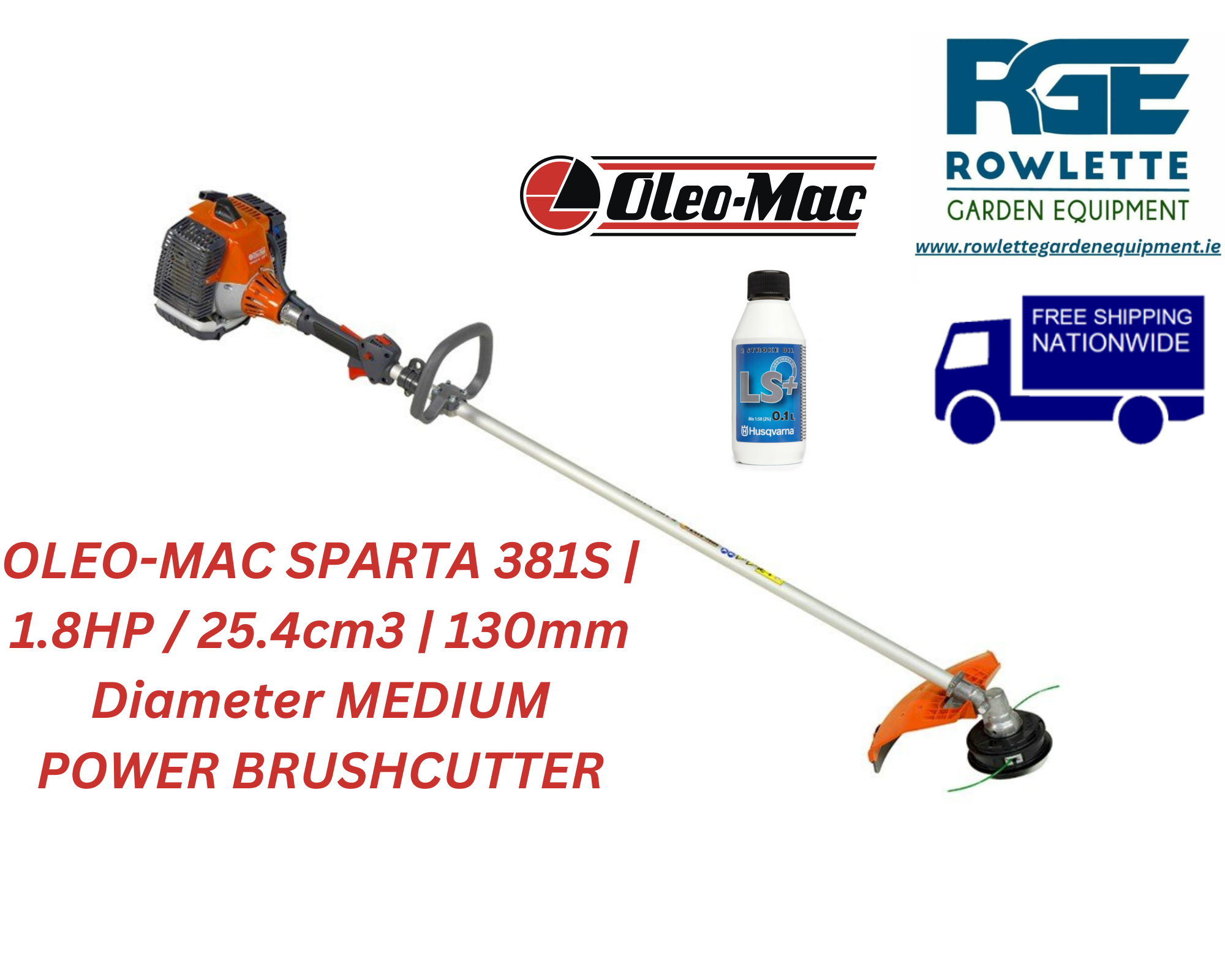 Oleo-Mac Sparta 381S 1.8hp / 36.2cc Medium Power Brushcutter