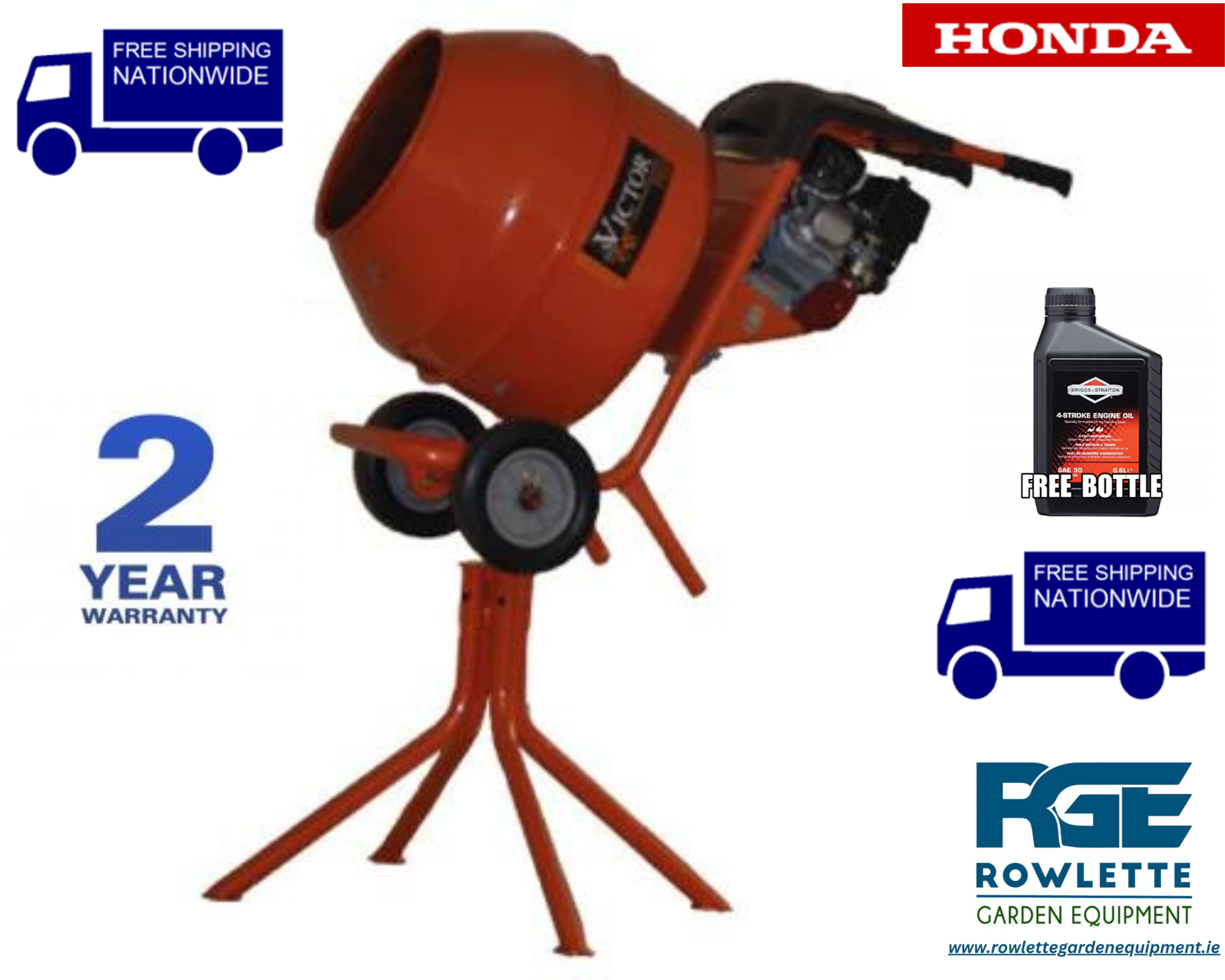 Victor 140L Mixer With Honda GX120
