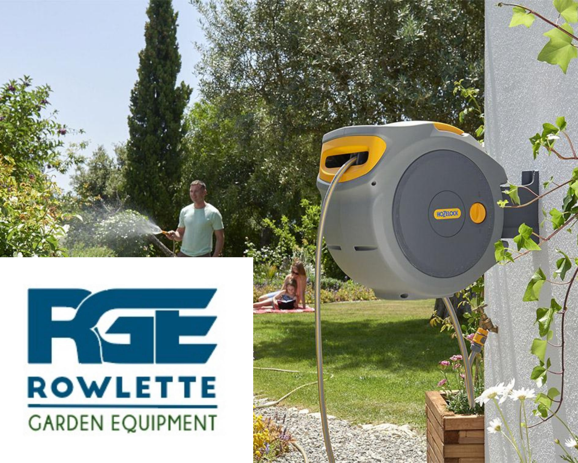 Garden Hose Auto Reel With 30 M Hose Hozelock + Starter Set