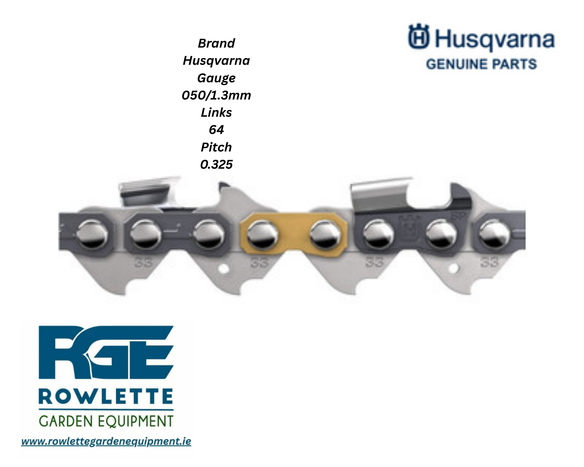 Genuine Husqvarna C33 .325 050 64 Link Saw Chain