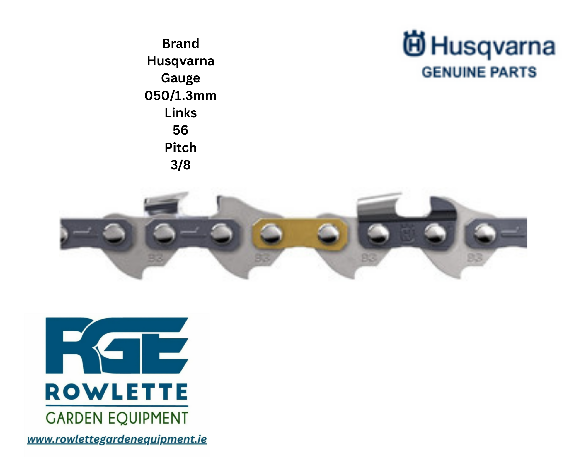 Genuine Husqvarna S93g 3/8 050 56 Link Saw Chain