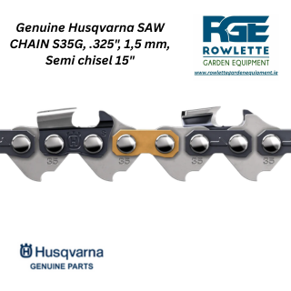 Genuine Husqvarna SAW CHAIN S35G, .325", 1,5 mm, Semi chisel 15"