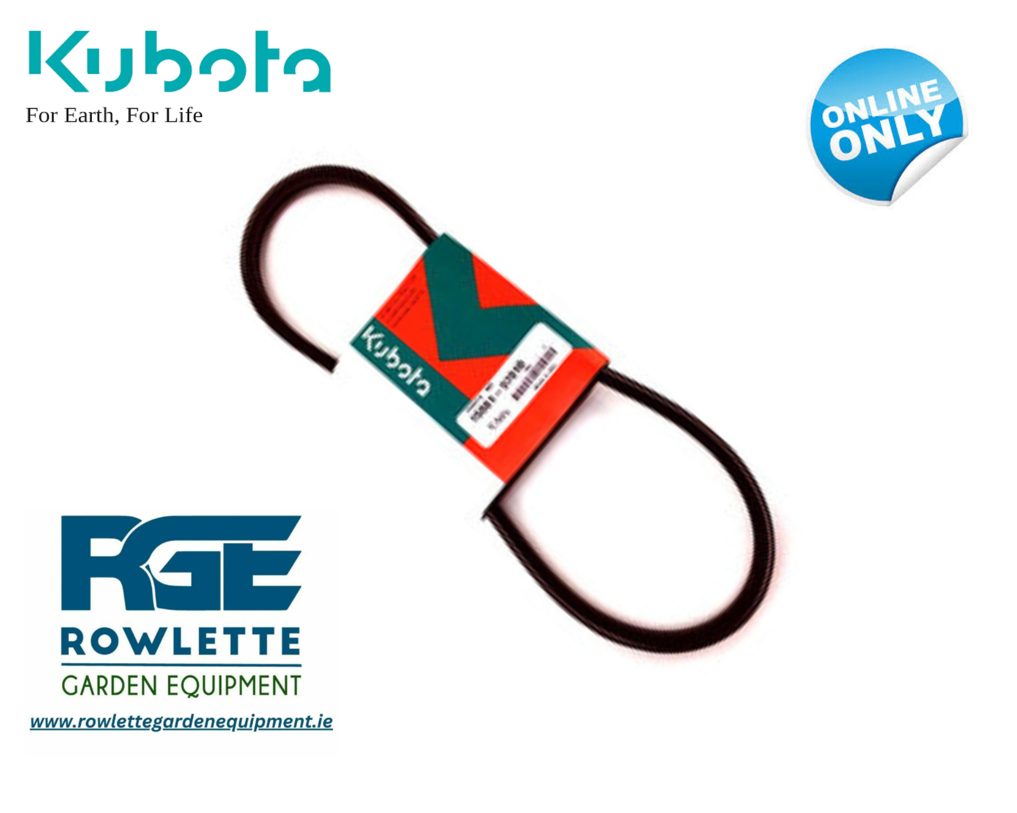Genuine Kubota B1410, B1610, B1620, B1820, F1900, G1700, G18, G1900, G2160, G21, GR1600, GR2100, GR2120, GZD15, GZD21, T1600, TG1860, ZD21 Fan Belt