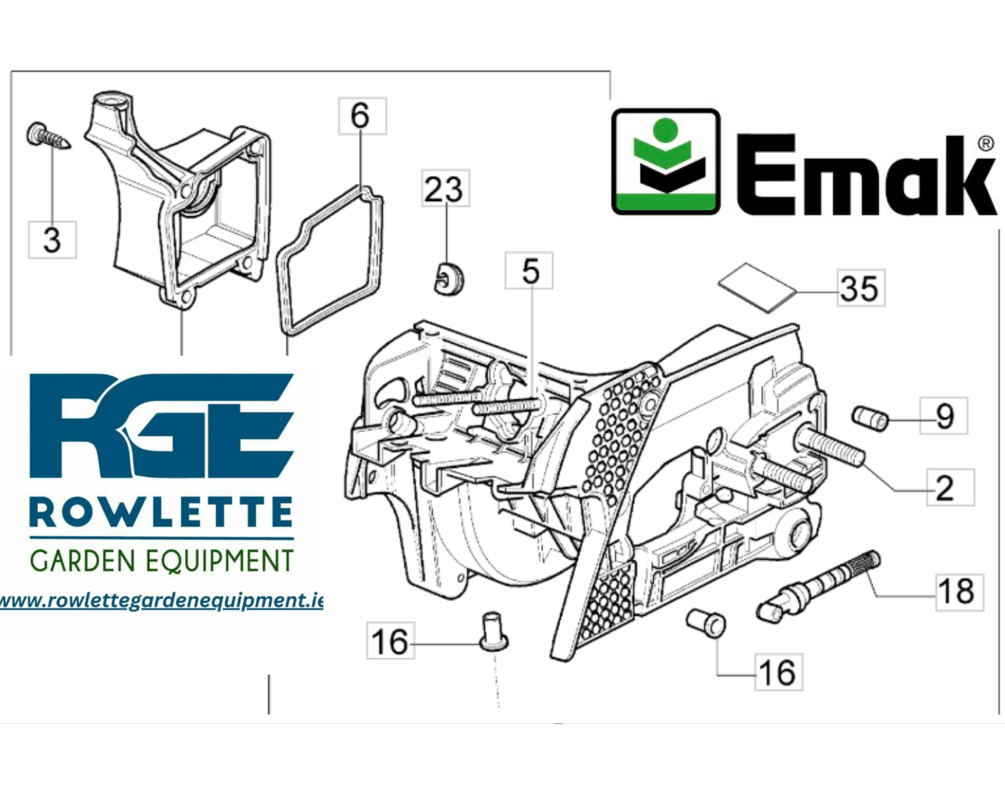 Genuine Oleo Mac GS410CX Crankcase