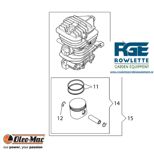 Genuine Oleo Mac GSH 400 Cylinder/Piston