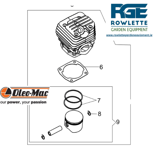 Genuine Oleo Mac GSH 510 Cylinder & Piston