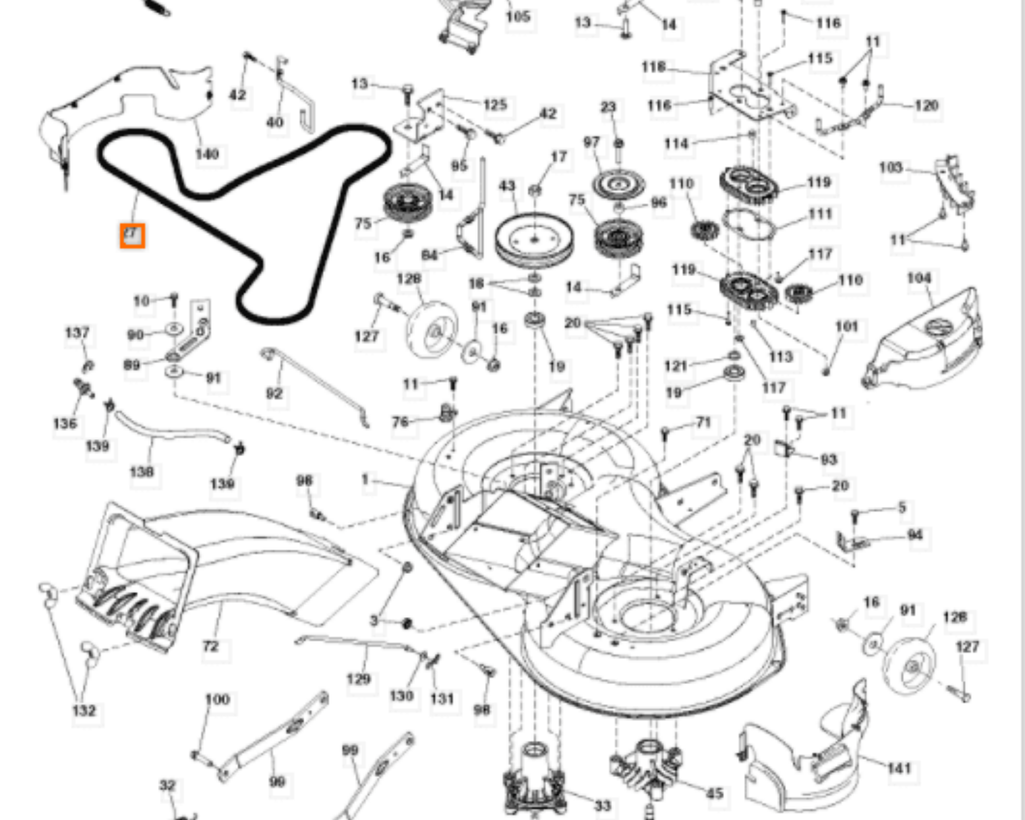 Genuine Husqvarna Blade Deck Belt, Fits TC138, CT153, CTH194