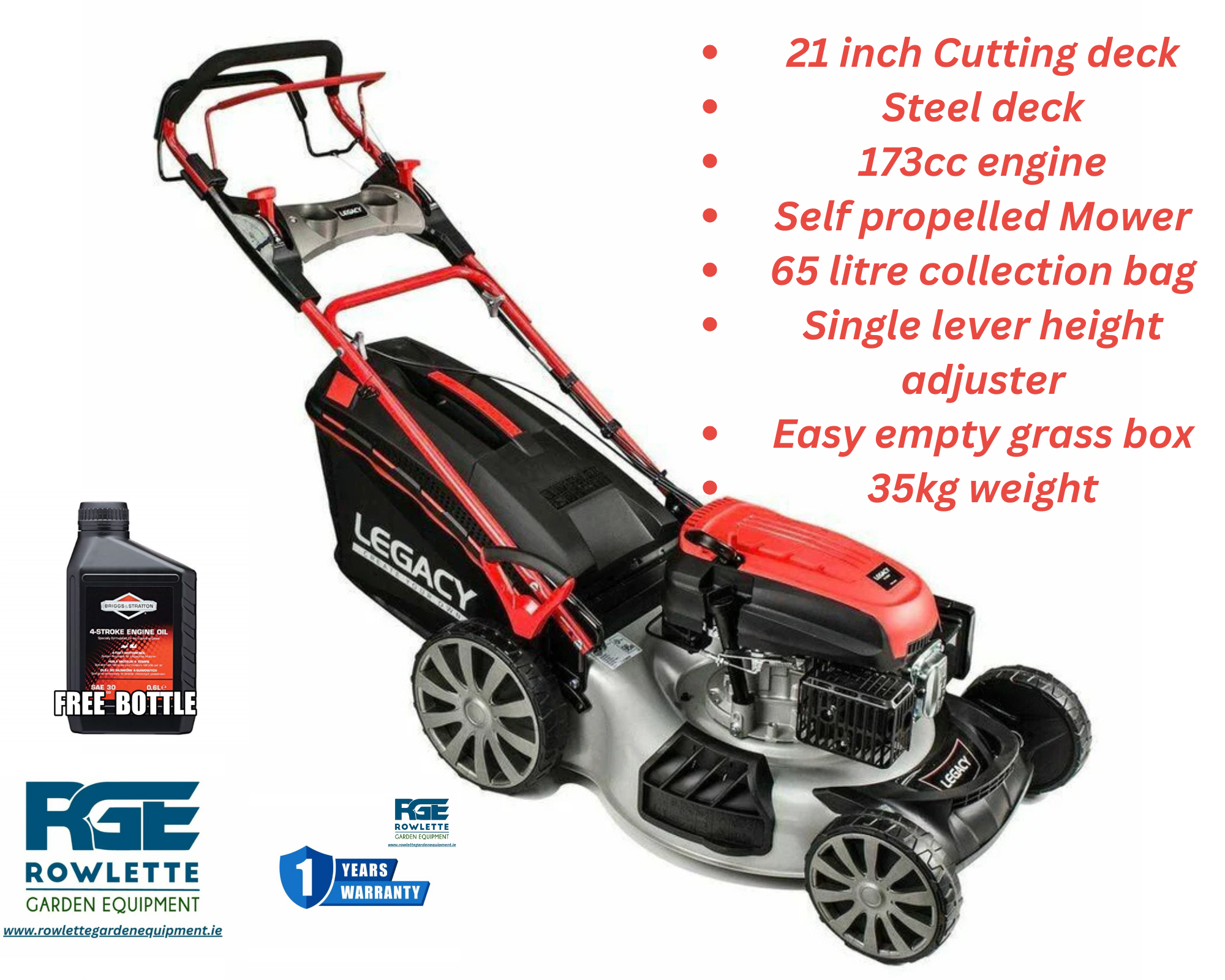 Legacy L51SHL-T 21″ Self Drive Lawnmower