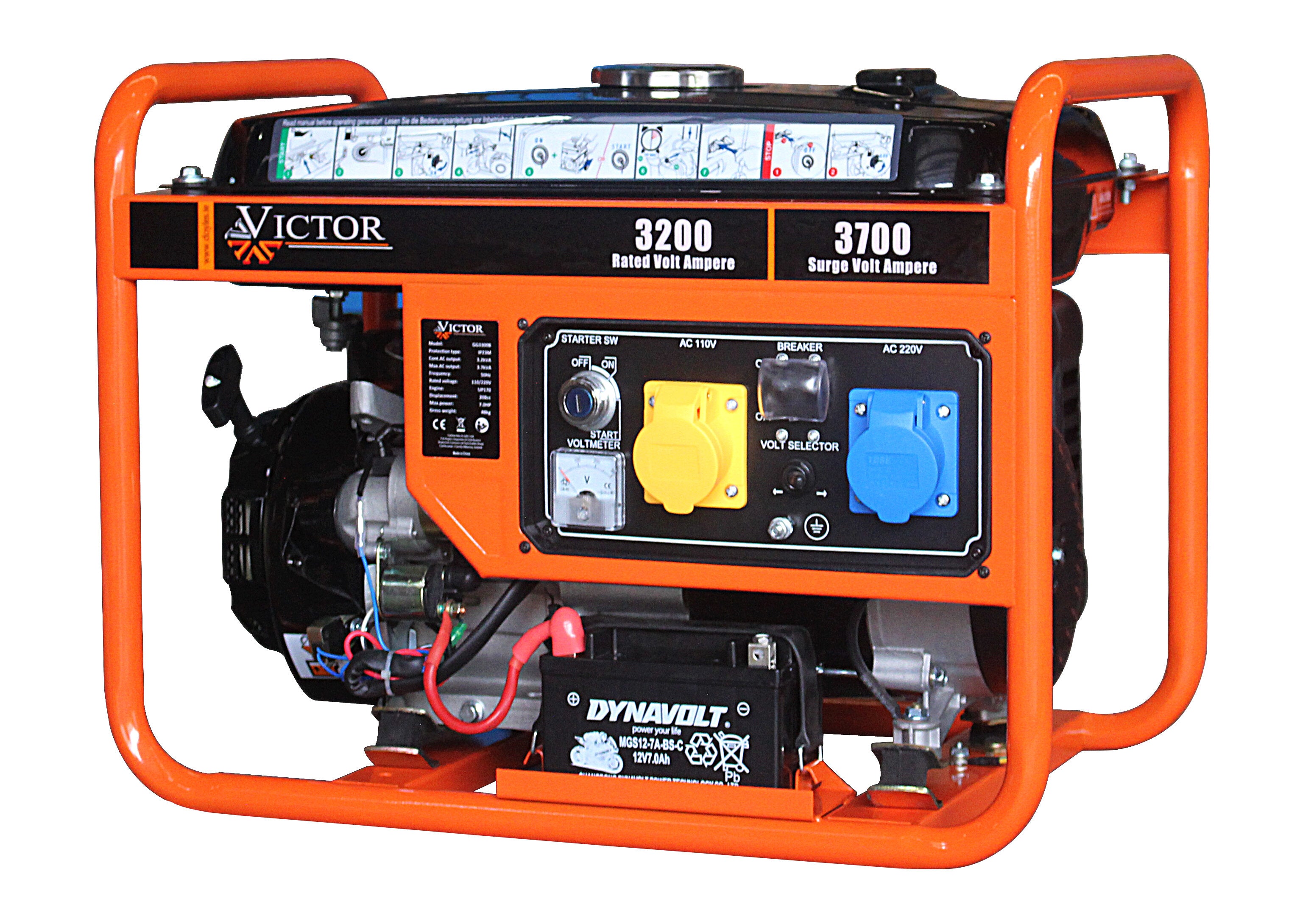 Victor Petrol Generator 3.7KVA UP170 208cc AVR