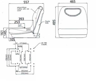 Vehicle Seats Black One Piece Seat 5/16